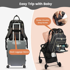 LOVEVOOK diaper bag insulated bottle pockets for on-the-go feeding