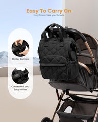 LOVEVOOK stroller buckles and changing pad enable hands-free diaper changes.