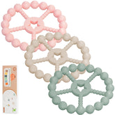 Loviomad 3-pack ring teether baby toys for soothing teething and oral exploration