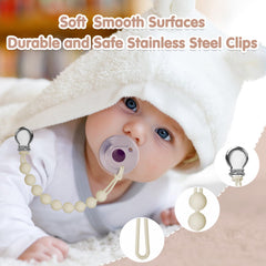 Loviomad pacifier clip Mam-compatible design attaches to clothing for clean pacifier access
