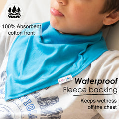 Lovjoy bandana bib adjustable-neck close-up with two metal snaps for size flexibility