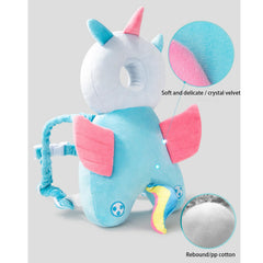 LOVOERNO elephant head protector on baby demonstrates lightweight wear for easy use