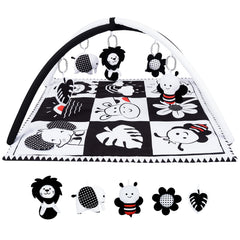 Lovvie & Joy baby play mat high-contrast pattern supports early visual focus.