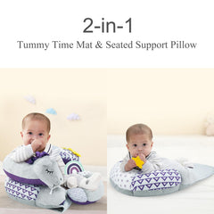 Lovvie & Joy detachable pillow provides adjustable support for growing babies.
