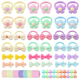 Lovyan flower hair ties close-up with soft colors for daily ponytails