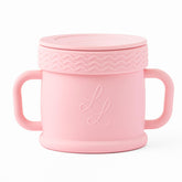Lowcountry Littles Coastal Cup with petal lid assembly demonstrates spill-free design for toddlers