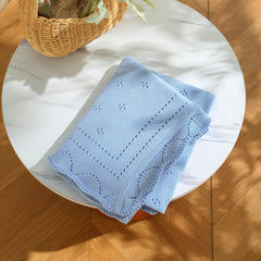 Loyfoky nursery-snuggle blue blanket ideal for stroller rides and tummy time.