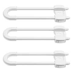 LRANFOW U-Shaped Cabinet Lock clips securely without drilling for safer cabinets.