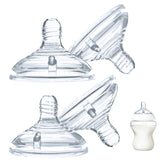 LSAUVWN silicone nipple universal fit demonstrates compatibility with multiple bottles for seamless feeding.