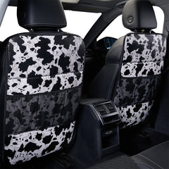 LSBS cow print kick mat back-seat protector keeps upholstery clean during family trips