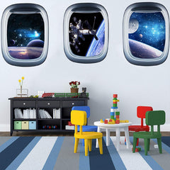 LSHDXD HERRA planet wall decal pack; vibrant planetary scene for kids' rooms