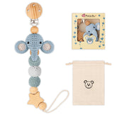 LSTRAGY elephant pacifier clip keeps pacifier within baby's reach.