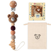 LSTRAGY pacifier clip bear design closeup keeps pacifier within reach