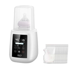 Lszy 12-in-1 warmer display shows quick heat settings for breast milk.