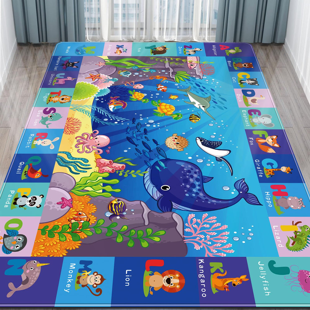 LTKOUGFAM baby play mat with ABC letters promotes early learning during playtime.