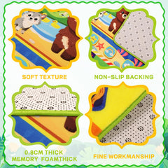 LTKOUGFAM forest-animals-rug-playroom brings whimsical scenery to kids' play area