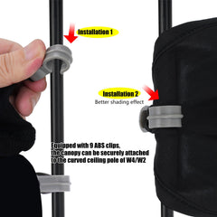 LUAATT 9 ABS clips securely attach canopy to curved Wonderfold pole