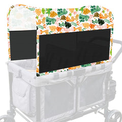 LUAATT stretchy panoramic canopy with dinosaur sunshade provides sun protection for Wonderfold wagons.