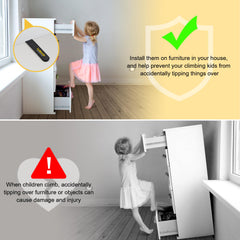 LuBanSir anti-tip straps installation quick setup for dresser and shelf stability.