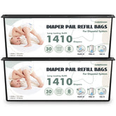LUBERDUSH diaper pail refill 2-pack packaging for easy storage in nursery.