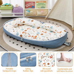 Lucakuins baby lounger backpack conversion highlights easy hands-free carry.