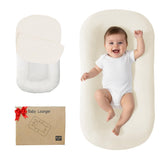 Lucakuins Baby Lounger close-up of the bionic design for awake play and bonding