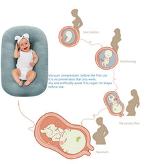 Lucakuins baby lounger side view—portable design for room-to-room use.