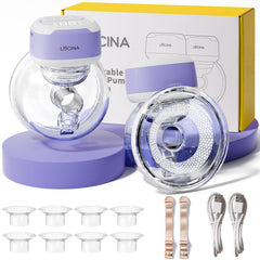 Lucina Baby wearable pump hands-free purple for discreet pumping on the go