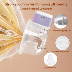 Lucina Baby LED display on wearable pump shows mode, level, battery