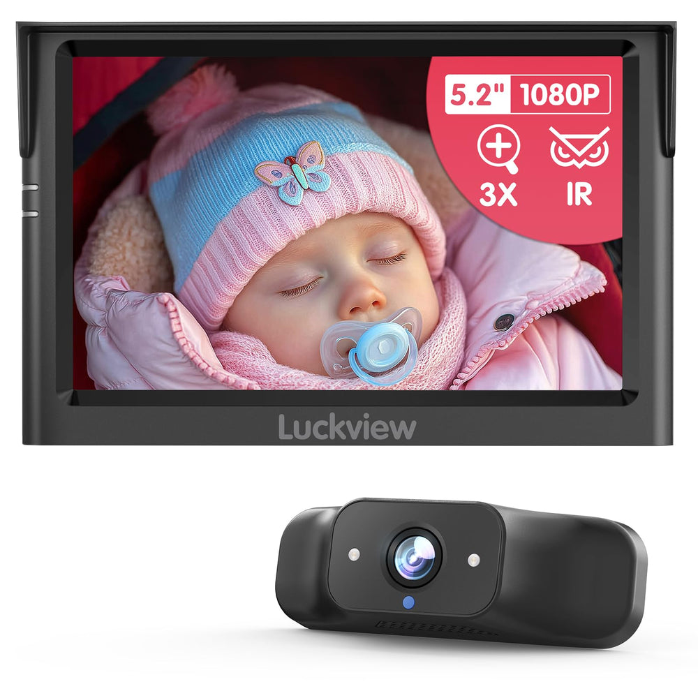 LUCKVIEW BM1 5-inch monitor delivers crystal-clear back-seat view for safer driving.