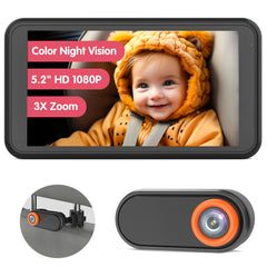 LUCKVIEW BM2 dashboard display for clear baby monitoring on road trips
