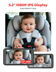 Luckview BM2A 3X zoom view shows baby yawns while you drive