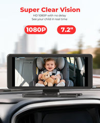LUCKVIEW BM5PRO 7.2-inch screen delivers sharp 1080p viewing from the back seat.