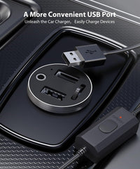 Luckview USB cable shows plug-and-play setup for quick Luckview car camera installation.