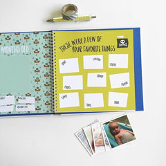 Lucy Darling Little Captain inside pages show easy prompts and photo spots for stress-free memory keeping.