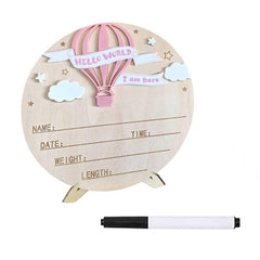 LUJIEBANG Baby Name Sign Hello World pink, ideal for nursery decor and photo props.