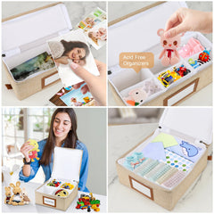 Lukeline keepsake box labeled compartments for easy organization of birth certificates and documents.