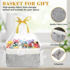 Lukeline storage basket folded—compact when not in use for closets.