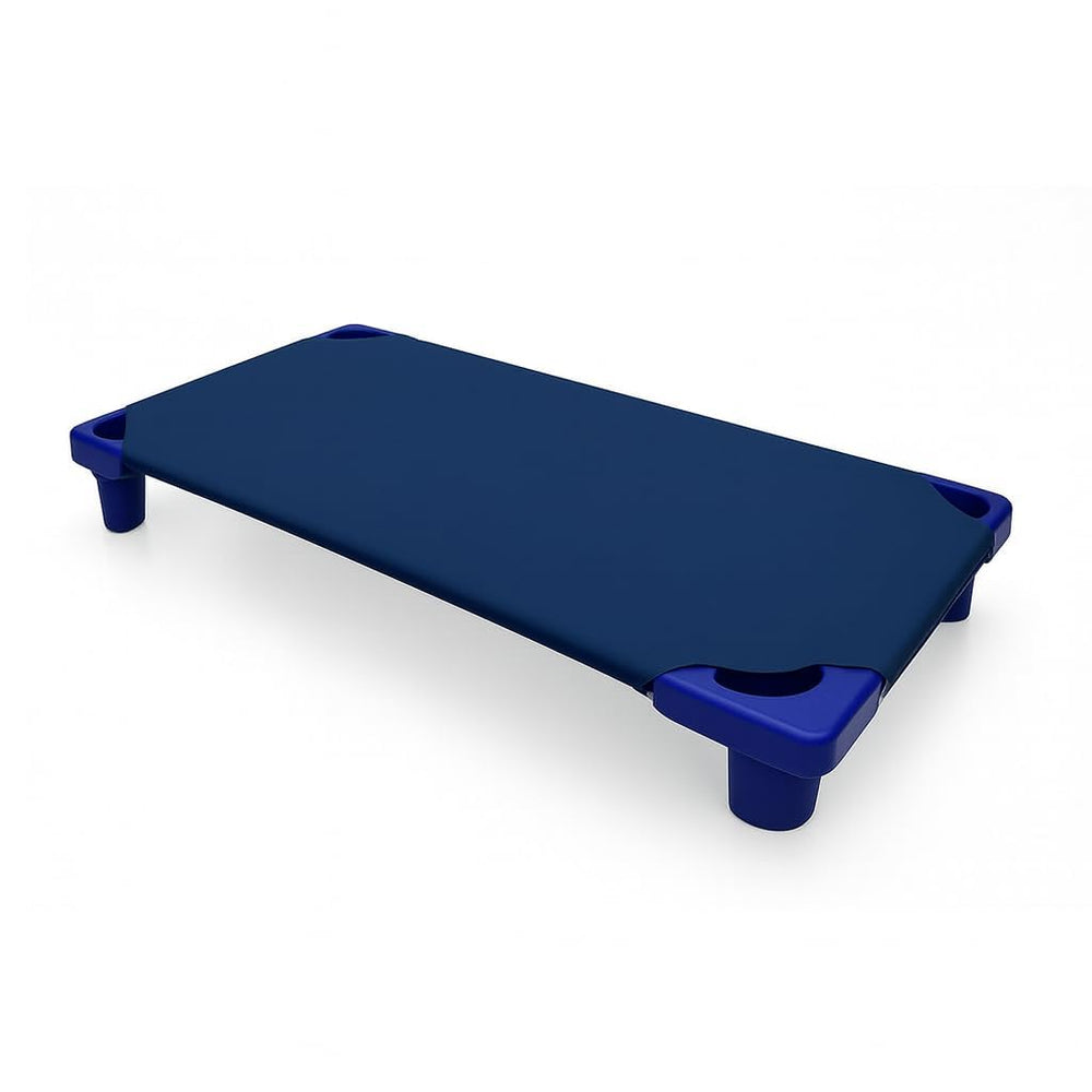 Lukeville Luxury Linen cot sheet 22x52 navy with secure loops for daycare