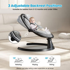 Lulabelle electric baby swing remote-control in use for easy timing and soothing