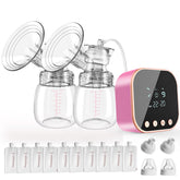 Lulia double electric breast pump front view pink for comfortable pumping sessions