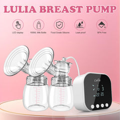 Lulia double electric breast pump with LED display provides easy control on the go.