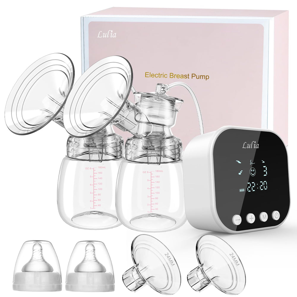 Lulia double electric breast pump with quiet operation for uninterrupted baby sleep.