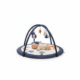 LULLABY COTTON baby play gym overhead arch with Little Fox to boost visual tracking.