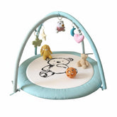 Lullaby Cotton Baby Play Gym with overhead arches for safe tummy time.
