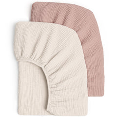 Lulu Moon Muslin crib sheet close-up showing ultra-soft fabric for sensitive skin