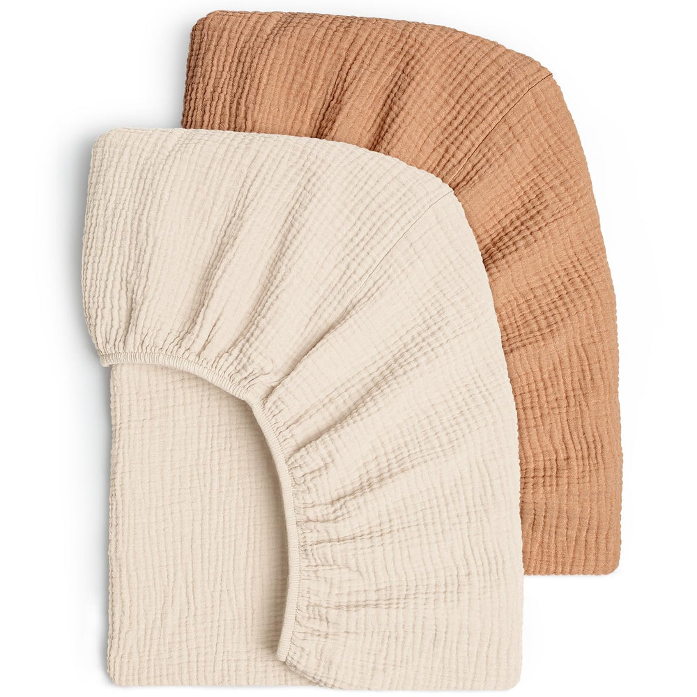 Lulu Moon muslin crib sheets soft weave close-up for breathable baby sleep comfort