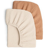Lulu Moon muslin crib sheets soft weave close-up for breathable baby sleep comfort