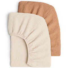 Lulu Moon muslin crib sheets soft weave close-up for breathable baby sleep comfort