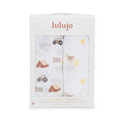 Lulujo Baby Swaddle Dual-layer muslin texture seen in natural light.